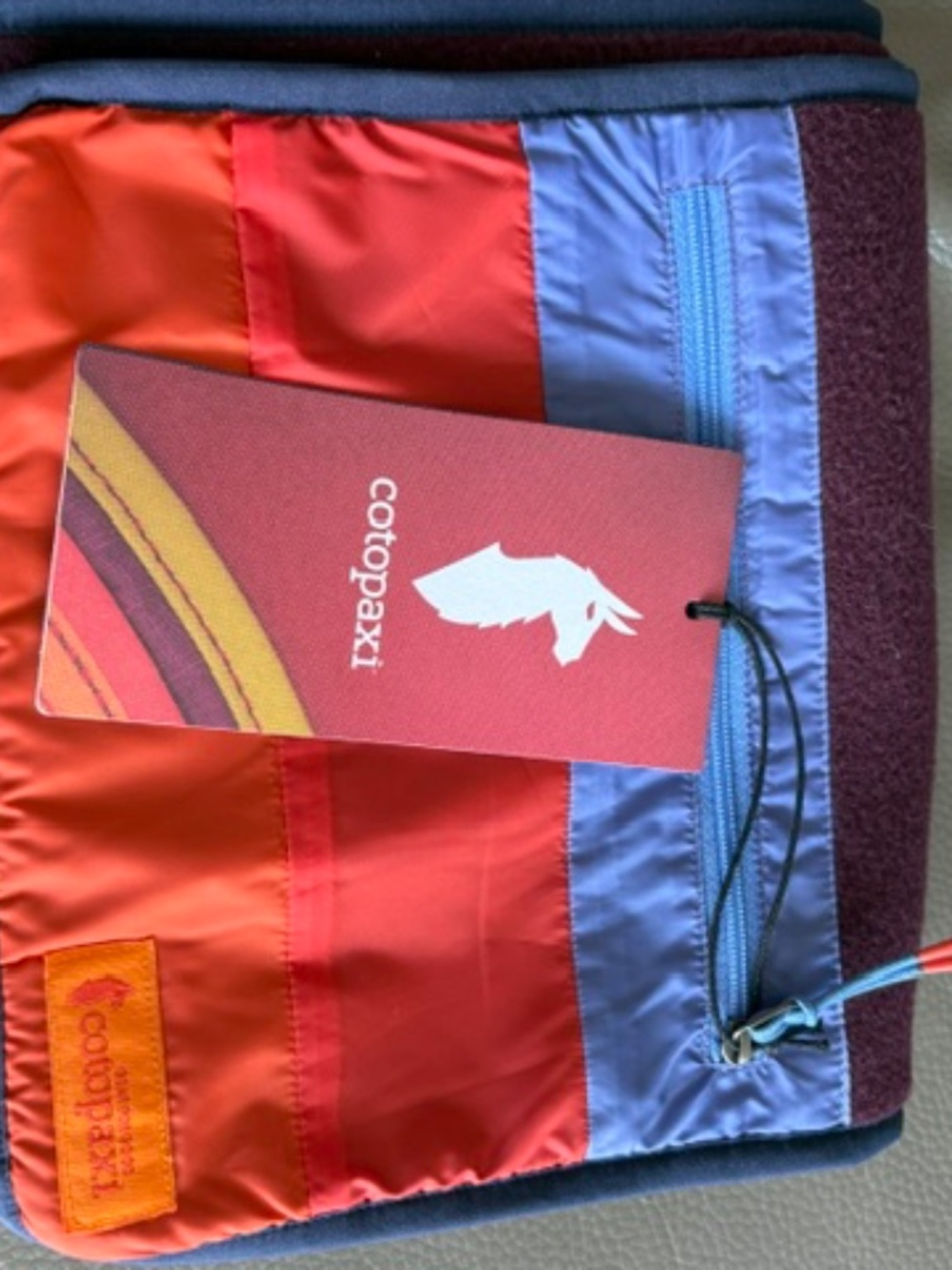 COTOPAXI Teca Fleece Unisex scarf colour-block burgundy with zip pocket
